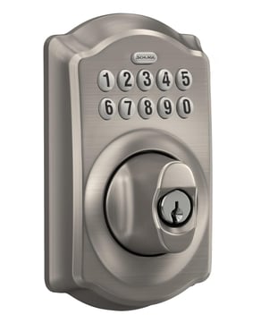 This reliable keypad deadbolt is the same style we use across our vacation homes for secure, keyless entry. With a sleek satin nickel finish, illuminated keypad, and support for multiple unique entry codes, it offers a simple and convenient access setup without requiring wiring.