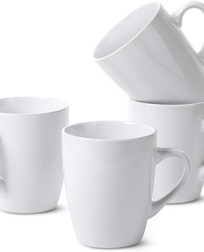 These clean, modern white mugs are a staple in the kitchens at Bienvenido Vacations. Made from fine bone china, they feel lightweight yet durable, with a comfortable handle and the perfect size for coffee, tea, or hot chocolate. Microwave and dishwasher safe, they’re both practical and elegant for everyday use.